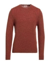 Boglioli Man Sweater Rust Size L Wool In Red