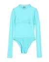 Not After Ten Woman Bodysuit Turquoise Size S Polyamide, Elastane In Blue