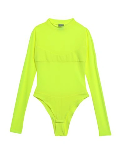 Not After Ten Woman Bodysuit Yellow Size M Polyamide, Elastane