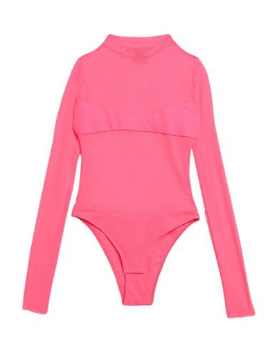 Not After Ten Woman Bodysuit Fuchsia Size M Polyamide, Elastane In Pink