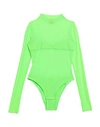 Not After Ten Woman Bodysuit Lime Green Size M Polyamide, Elastane