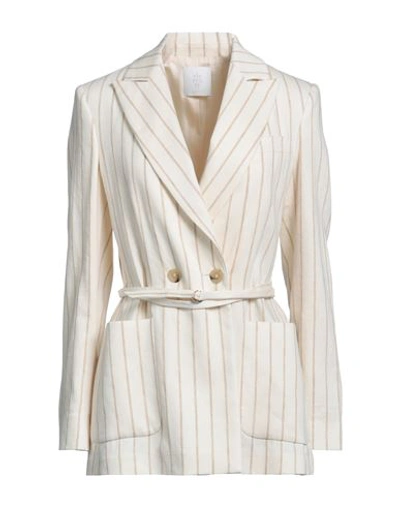 Eleventy Woman Blazer Beige Size 2 Linen, Elastane