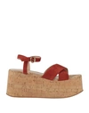 Gianvito Rossi Woman Sandals Brick Red Size 10 Soft Leather In Red
