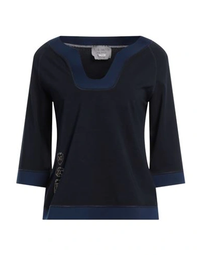Elisa Cavaletti By Daniela Dallavalle Woman T-shirt Midnight Blue Size S Cotton, Elastane, Polyester