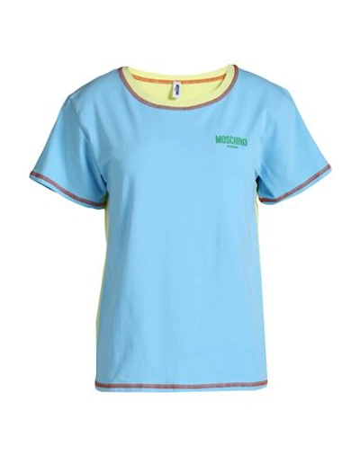 Moschino Woman Cover-up Sky Blue Size L Cotton, Elastane