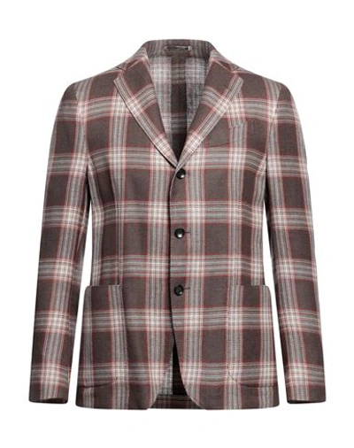 Lardini Man Blazer Chocolate Brown Size 38 Wool, Linen