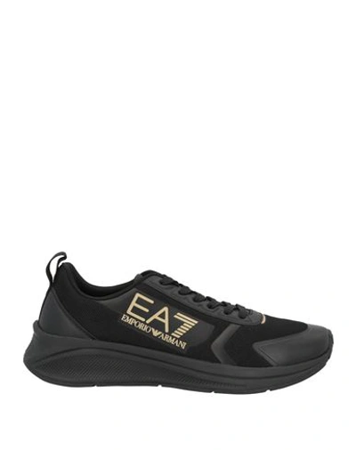 Ea7 Man Sneakers Black Size 10 Textile Fibers
