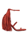 Jeffrey Campbell Woman Sandals Rust Size 10 Soft Leather In Red