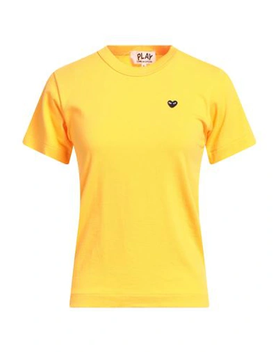 Comme Des Garçons Play Woman T-shirt Orange Size S Cotton