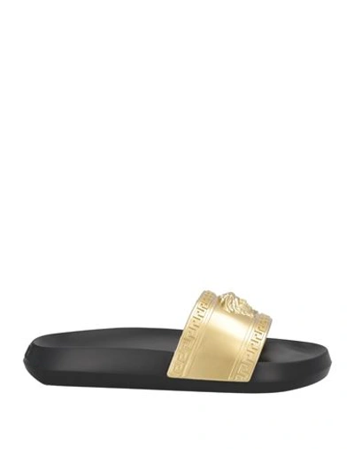 Versace Slides In Black,gold