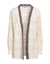 AGNONA AGNONA WOMAN CARDIGAN IVORY SIZE XL COTTON, SILK, METALLIC FIBER