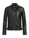 Andrea D'amico Man Jacket Black Size 36 Soft Leather, Cotton, Polyester