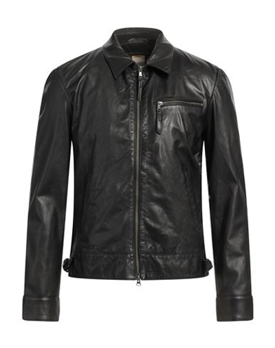 Andrea D'amico Man Jacket Black Size 36 Soft Leather, Cotton, Polyester