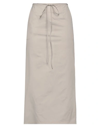 Magda Butrym Woman Midi Skirt Dove Grey Size 4 Silk, Wool In Grey