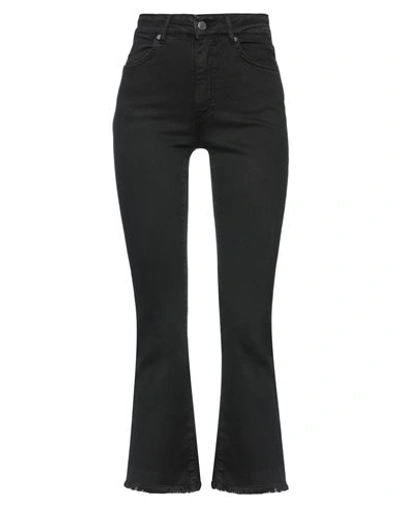 Soallure Woman Jeans Black Size 2 Cotton, Elastane In Black