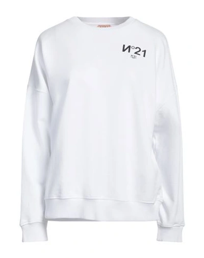 N°21 Woman Sweatshirt White Size 10 Cotton In Pink