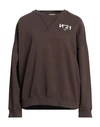 N°21 Woman Sweatshirt Black Size 8 Cotton In Brown