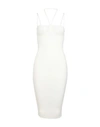 Andreädamo Stretch Knit Viscose Midi Dress In White