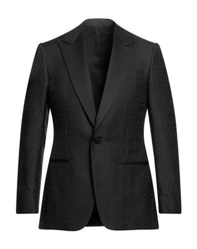 Zegna Man Blazer Black Size 48 Wool, Silk, Cotton
