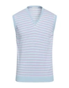 Daniele Fiesoli Man Sweater Sky Blue Size L Cotton In Blue