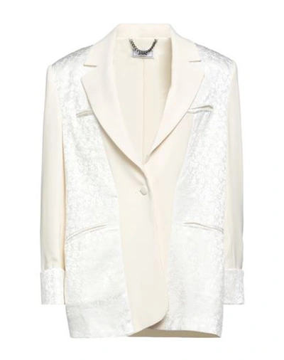 Jijil Woman Blazer Ivory Size 4 Polyester, Viscose, Acetate, Pbt - Polybutylene Terephthalate In White