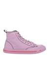 Diesel S-athos Mid W Woman Sneakers Lilac Size 8.5 Cotton In Purple