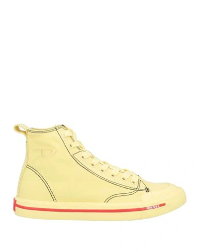 Diesel S-athos Mid W Woman Sneakers Yellow Size 8.5 Cotton