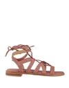 Tosca Blu Woman Sandals Light Brown Size 9 Soft Leather In Beige