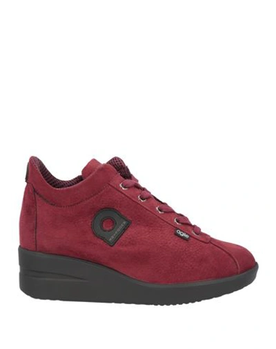 Agile By Rucoline Woman Sneakers Burgundy Size 7 Textile Fibers In Red