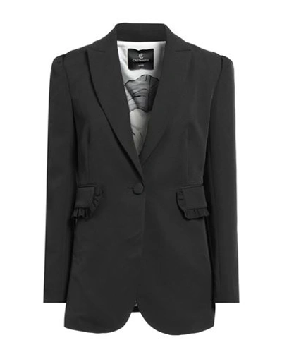 Cristinaeffe Woman Blazer Black Size 4 Polyester, Elastane