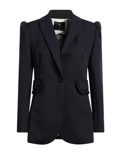 Cristinaeffe Woman Blazer Midnight Blue Size 10 Polyester, Elastane