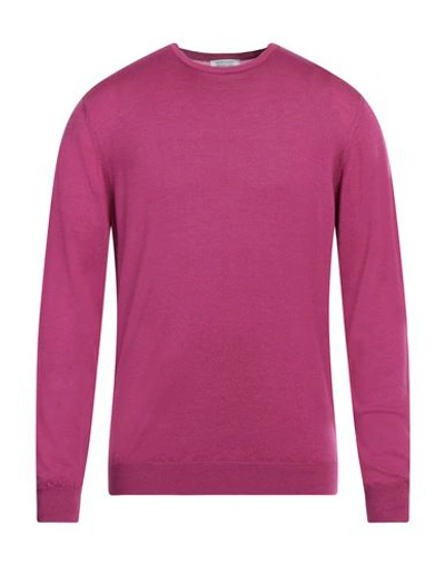 Heritage Man Sweater Mauve Size 46 Virgin Wool, Silk, Cashmere In Purple
