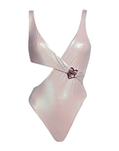 Chiara Ferragni Woman One-piece Swimsuit Rose Gold Size S Polyamide, Elastane