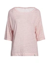 Henry Christ Woman Sweater Pastel Pink Size L Linen