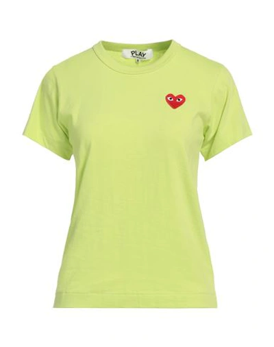 Comme Des Garçons Play Woman T-shirt Light Green Size L Cotton