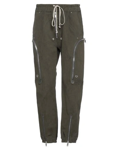 Rick Owens Man Pants Military Green Size 30 Cotton In Green