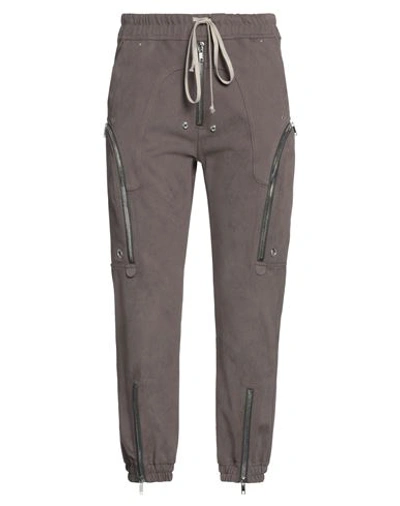 Rick Owens Man Pants Steel Grey Size 34 Cotton In Grey