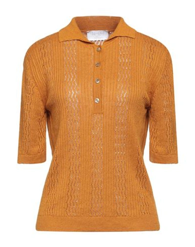 Daniele Fiesoli Woman Sweater Ocher Size 2 Linen, Organic Cotton In Yellow