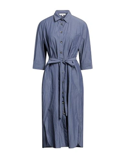 Antonelli Woman Midi Dress Navy Blue Size 12 Cotton