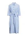 Antonelli Woman Midi Dress Light Blue Size 14 Cotton