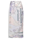 Agnona Woman Maxi Skirt Lilac Size 8 Polyester, Viscose, Cotton In Purple