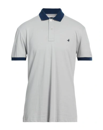 Brooksfield Man Polo Shirt Grey Size 46 Cotton, Elastane