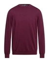 Drumohr Man Sweater Deep Purple Size 42 Cotton