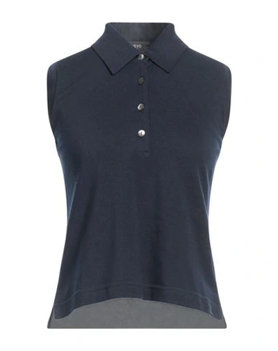 Svevo Woman Polo Shirt Midnight Blue Size Xl Cotton