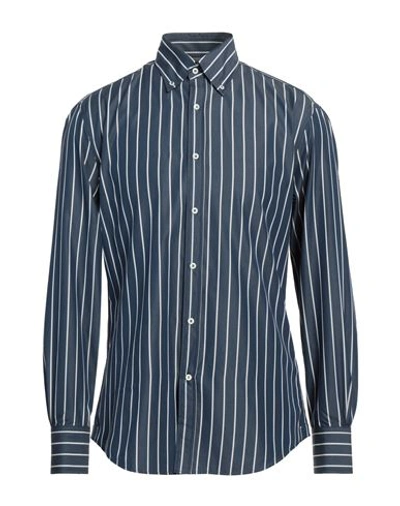 Brunello Cucinelli Man Shirt Navy Blue Size Xl Cotton