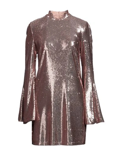Aniye By Woman Mini Dress Rose Gold Size 6 Polyester, Polyamide