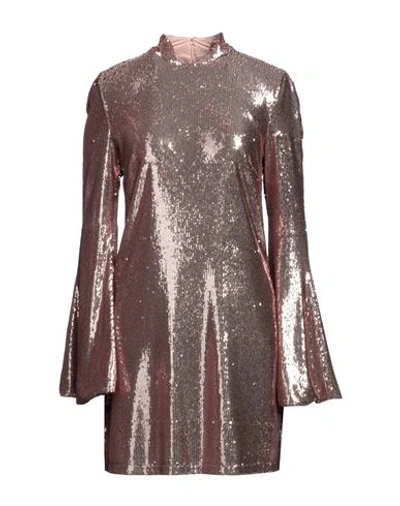 Aniye By Woman Mini Dress Rose Gold Size 10 Polyester, Polyamide