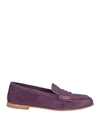 Preventi Woman Loafers Purple Size 11 Soft Leather