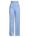 Simona Corsellini Woman Pants Light Blue Size 8 Linen In Blue