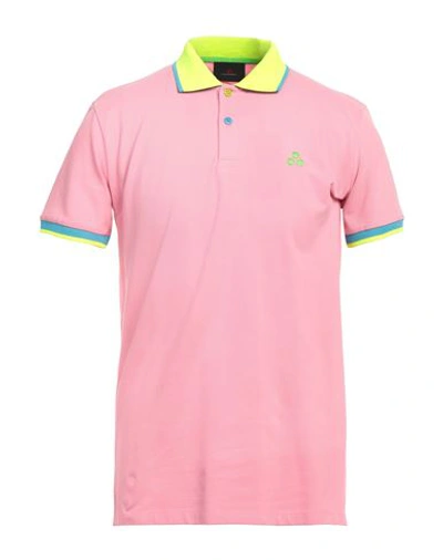 Peuterey Man Polo Shirt Pink Size Xl Cotton, Elastane